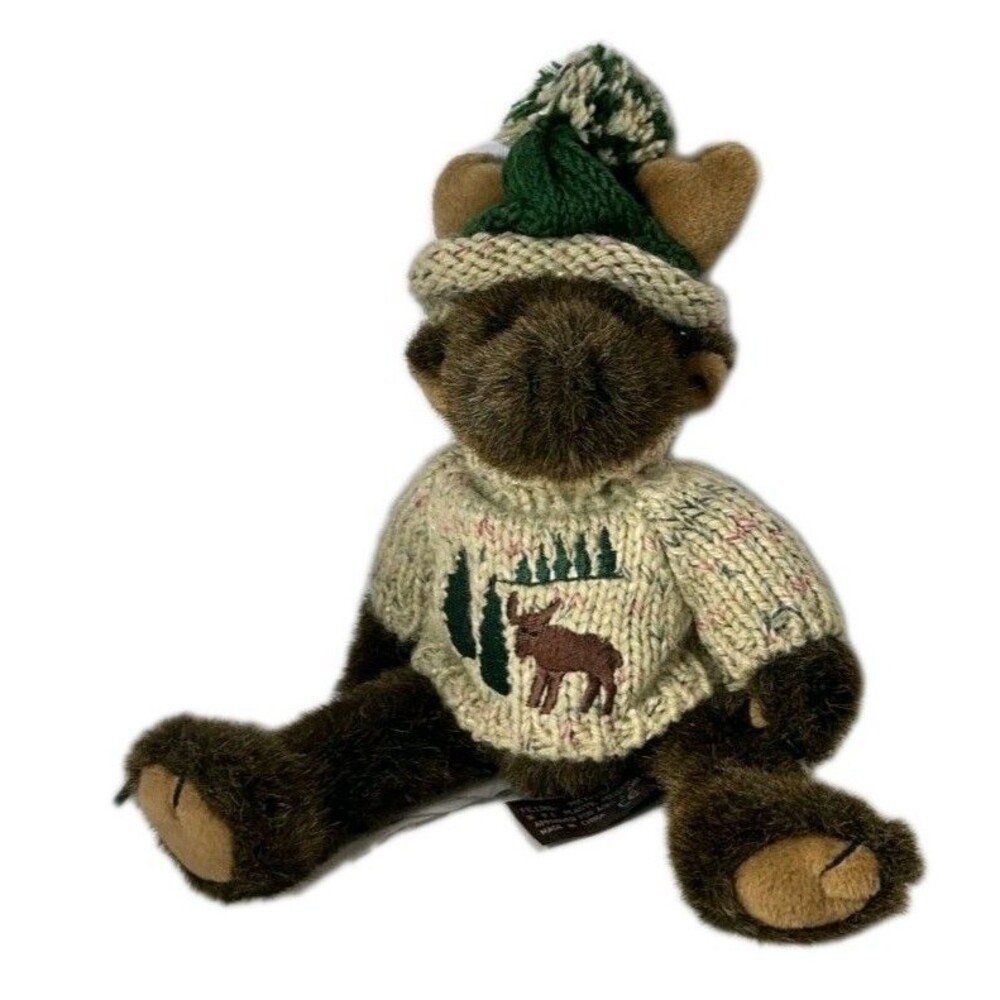 Bearington Collection Plush "Alex Alpine" Brown Moose  Stuffed, New With Tags